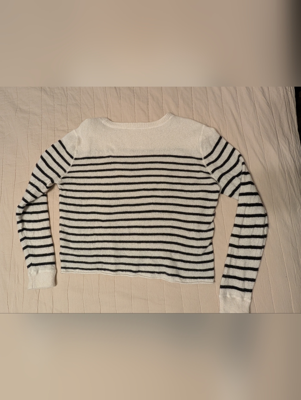 Reformation Cashmere Boyfriend Sweater, Women's Size Medium, Black White Stripea - Picture 5 of 11